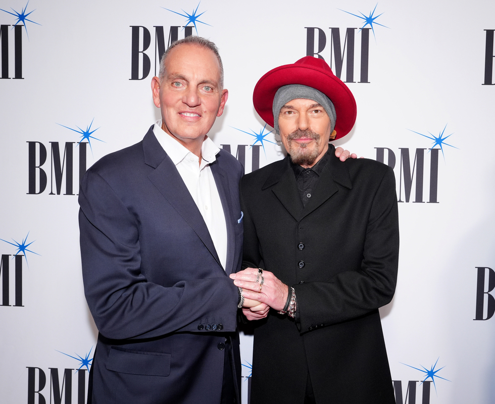 (L-R) Mike O'Neill, President/CEO, BMI and Billy Bob Thornton attend the 2025 BMI Country Awards at BMI on November 18, 2025 in Nashville, Tennessee. (Photo by Erika Goldring/Getty Images for BMI)
