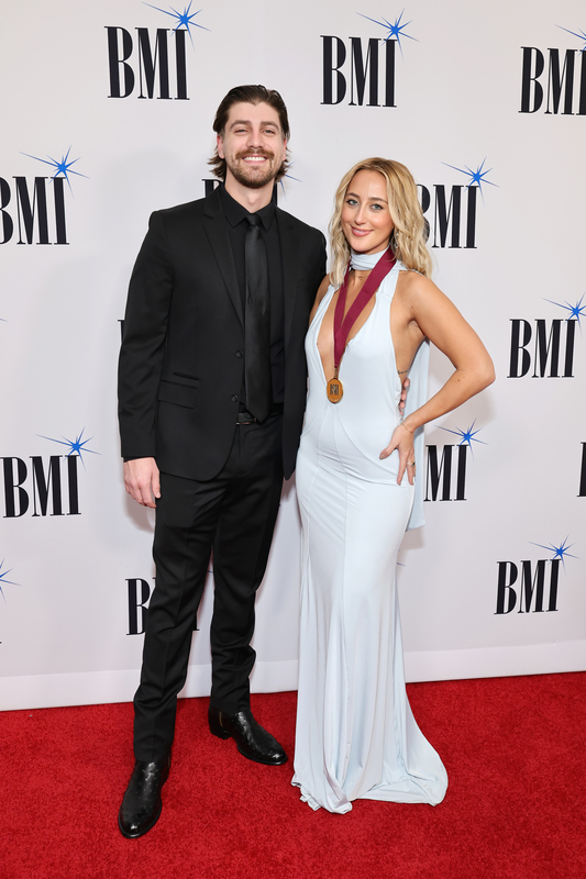 (L-R) Johnny Clawson and Ashley Cooke attend the 2025 BMI Country Awards at BMI on November 18, 2025 in Nashville, Tennessee. (Photo by Emma McIntyre/Getty Images for BMI)
