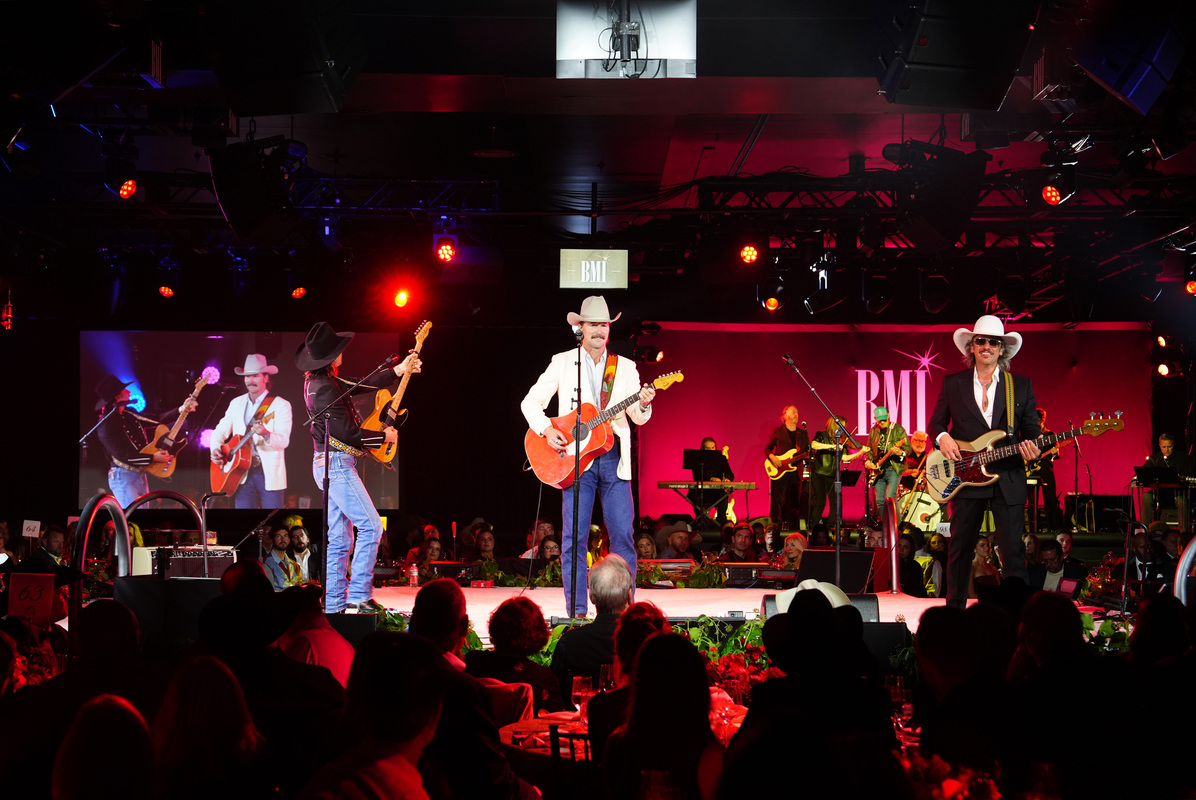 (L-R) Jess Carson, Mark Wystrach and Cameron Duddy of Midland perform onstage at the 2025 BMI Country Awards at BMI on November 18, 2025 in Nashville, Tennessee. (Photo by Erika Goldring/Getty Images for BMI)
