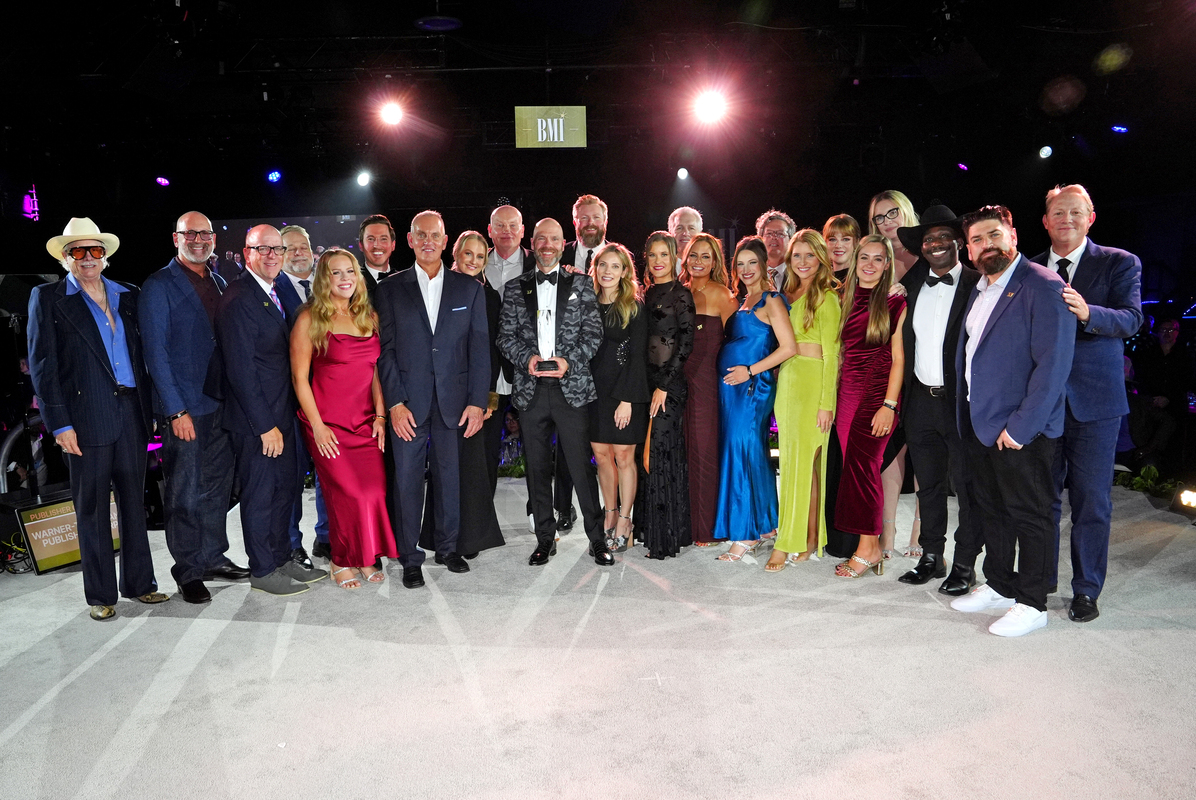 Spencer Nohe, Mike O'Neill, Guy Moot, Natalie Madaj, Mike Steinberg, Jessi Vaughn Stevenson, Katy Wolaver, Benjamin Amaefule, David Goldsen and Clay Bradley attend the 2025 BMI Country Awards at BMI on November 18, 2025 in Nashville, Tennessee. (Photo by Erika Goldring/Getty Images for BMI)
