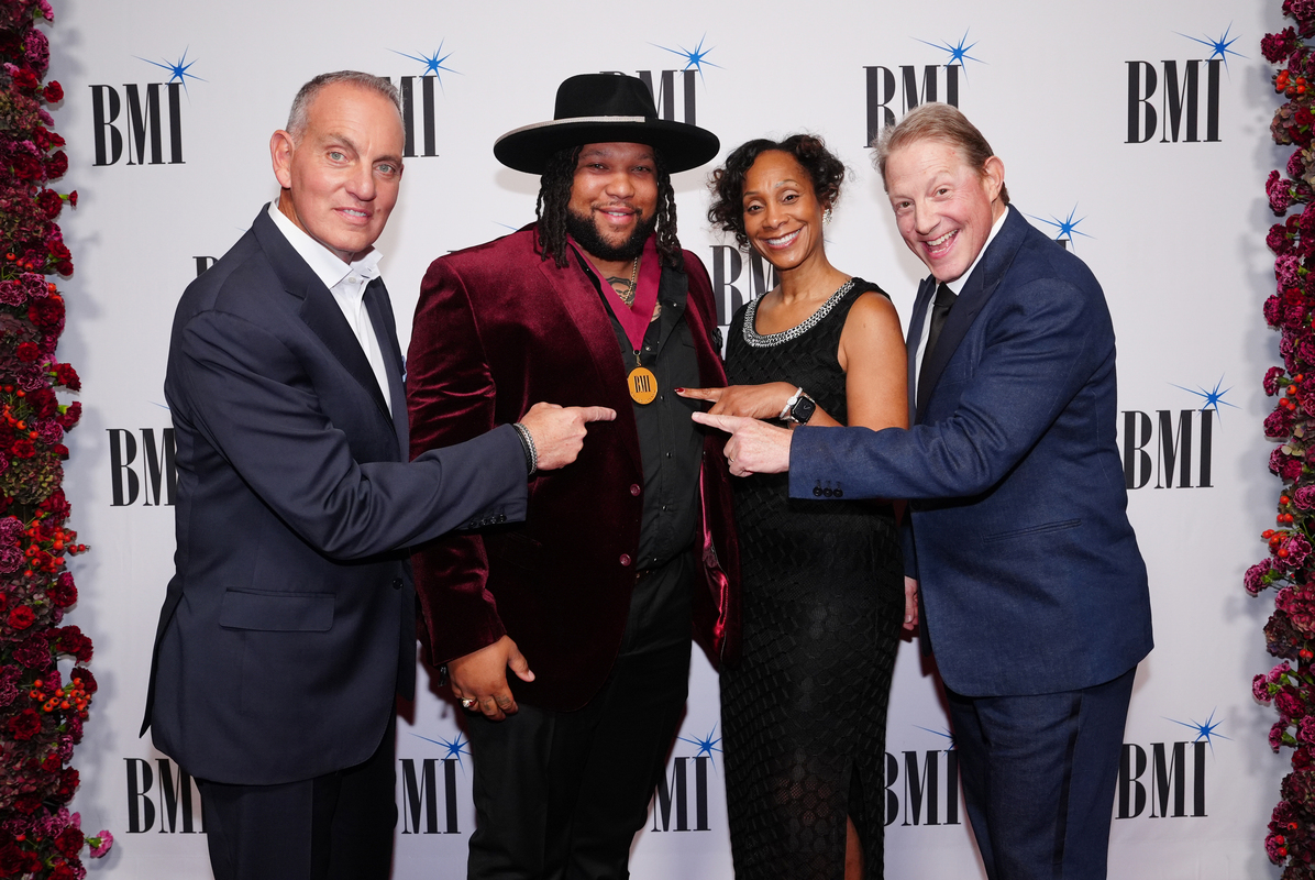Mike O'Neill, President/CEO, BMI, Vernon Brown Jr., guest, and Clay Bradley, Vice President, Creative, Nashville, BMI attend the 2025 BMI Country Awards at BMI on November 18, 2025 in Nashville, Tennessee. (Photo by Erika Goldring/Getty Images for BMI)
