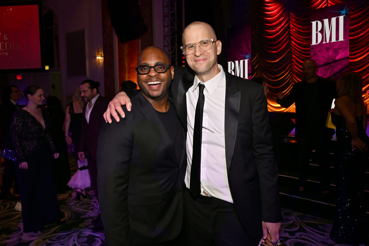 (L-R) Jongnic Bontemps and Theodore Shapiro attend the 2026 BMI Film, TV & Visual Media Awards at Beverly Wilshire, A Four Seasons Hotel on May 13, 2026 in Beverly Hills, California. (Photo by Lester Cohen/Getty Images for BMI)