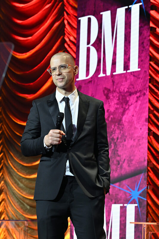 Honoree Theodore Shapiro accepts the BMI Icon Award onstage during the 2026 BMI Film, TV & Visual Media Awards at Beverly Wilshire, A Four Seasons Hotel on May 13, 2026 in Beverly Hills, California. (Photo by Lester Cohen/Getty Images for BMI)