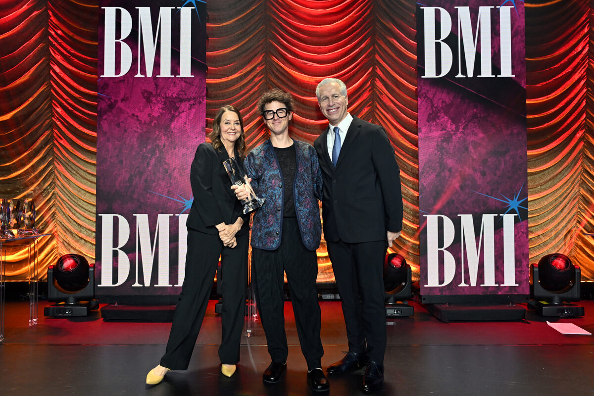 (L-R) Tracy McKnight, VP, Creative, Film, TV & Visual Media, BMI, Ryan Lott, winner of the BMI Award for 