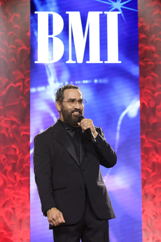 Jesus Gonzalez, BMI Vice President, Creative, Latin speaks on stage during the 2026 BMI Latin Awards on March 19, 2026 in Miami, Florida. (Photo by Alexander Tamargo/Getty Images)