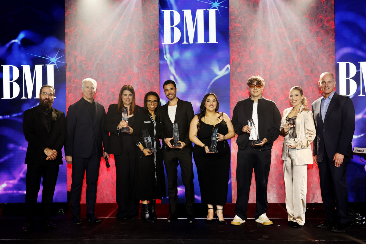Kobalt Music Publishing, KAROL G Music Production Publishing, Sony/ATV Bailar, Sky Rompiendo and Sony/ATV Latin Music Publishing accept the BMI Contemporary Latin Song of the Year award for 