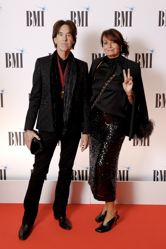 Per Gessle and Åsa Nordin attend the 2025 BMI London Awards at The Dorchester on September 29, 2025 in London, England. (Photo by John Phillips/Getty Images for BMI)