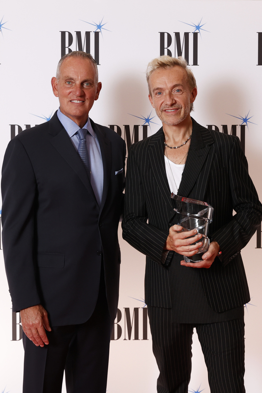 Mike O'Neill, President & CEO, BMI and Fraser T. Smith attend the 2025 BMI London Awards at The Dorchester on September 29, 2025 in London, England. (Photo by John Phillips/Getty Images for BMI)

