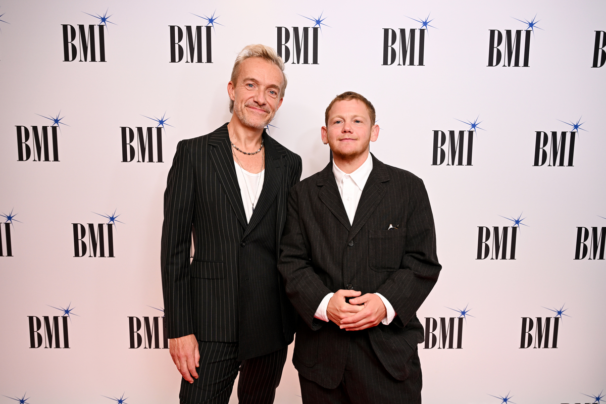 Fraser T. Smith and Kae Tempest attend the 2025 BMI London Awards at The Dorchester on September 29, 2025 in London, England. (Photo by Jeff Spicer/Getty Images for BMI)
