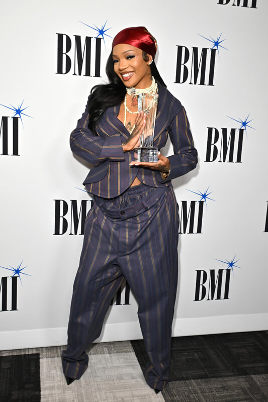 GloRilla attends the 2025 BMI R&B/Hip-Hop Awards at Fairmont Century Plaza on August 28, 2025 in Los Angeles, California.  (Photo by Lester Cohen/Getty Images for BMI)