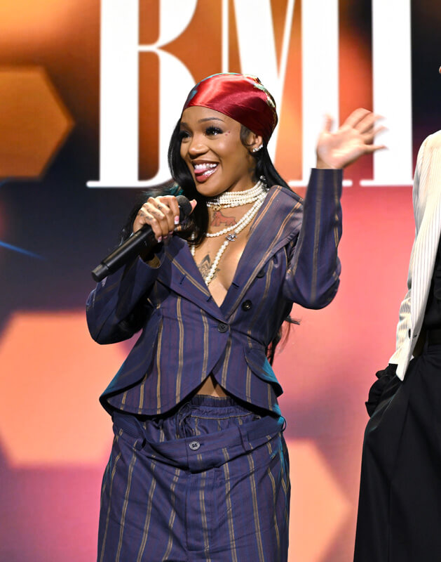 GloRilla accepts BMI's Impact Award onstage during the 2025 BMI R&B/Hip-Hop Awards at Fairmont Century Plaza on August 28, 2025 in Los Angeles, California. (Photo by Lester Cohen/Getty Images for BMI)