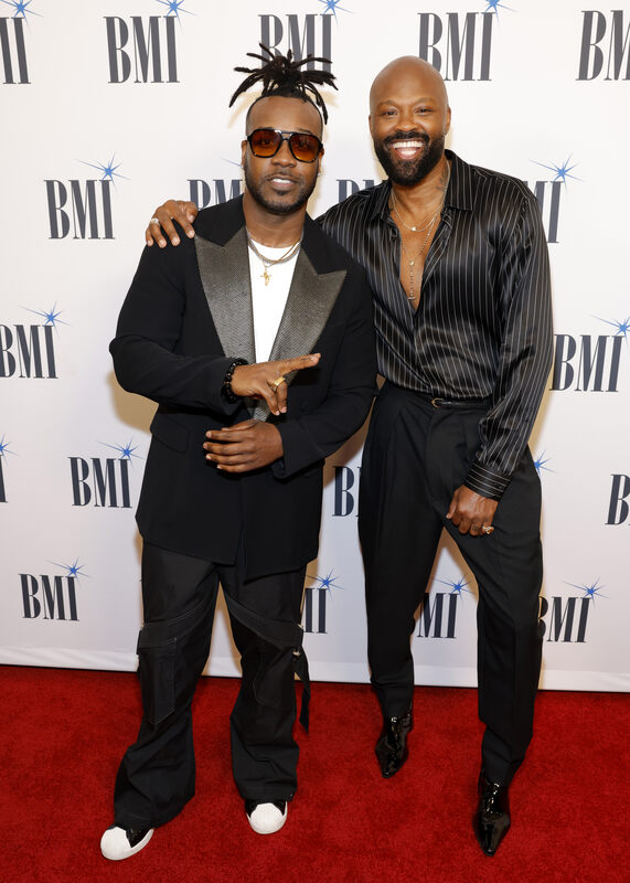VaShawn Mitchell and Wardell Malloy, Assistant VP, Creative, BMI attend the 2026 BMI Trailblazers of Gospel Music Awards at BMI on July 21, 2026 in Nashville, Tennessee. (Photo by Jason Kempin/Getty Images for BMI)